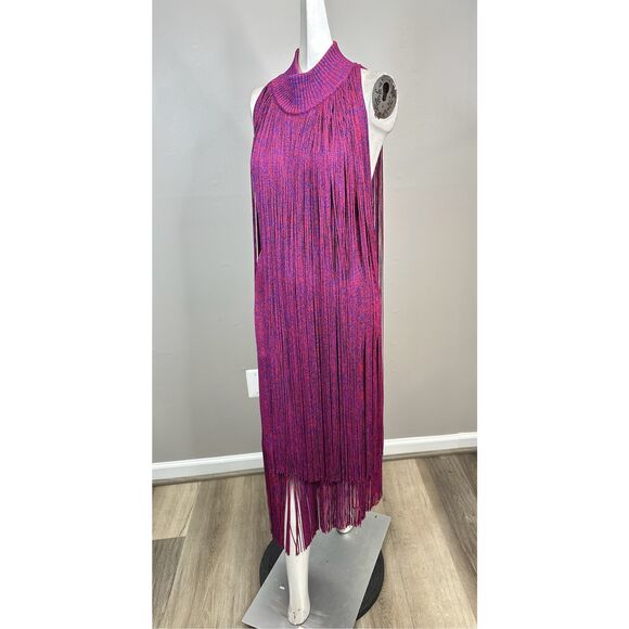 Burberry Tiered Fringe Midi-Dress Size Small $8500 - Picture 8 of 14